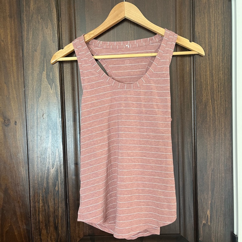 Lululemon Athletica Pink Striped Tank Top